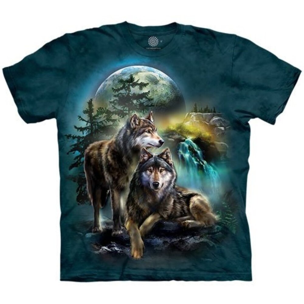The Mountain Men's Graphic Tee Wolf Lookout T-shirt Adult Size